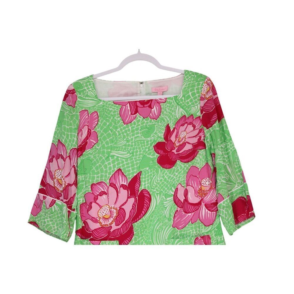 NWT Lilly Pulitzer Lyla Dress Size 6 Novelty Print Floral Resortwear Tropical - Picture 2 of 13
